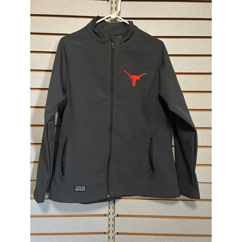 Dri-Duck DDX Longhorns Softshell Jacket Mens Gray Full Zip Logo Size